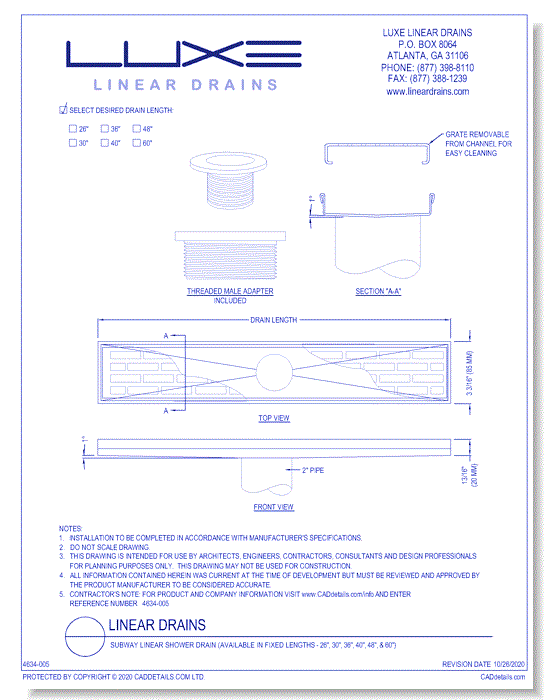 Subway Linear Shower Drain