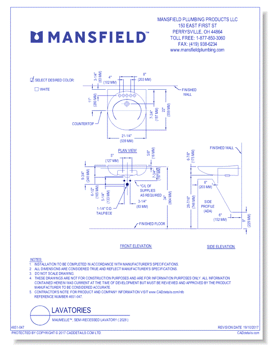 Maumelle 2028 Wall-Mount Lavatory