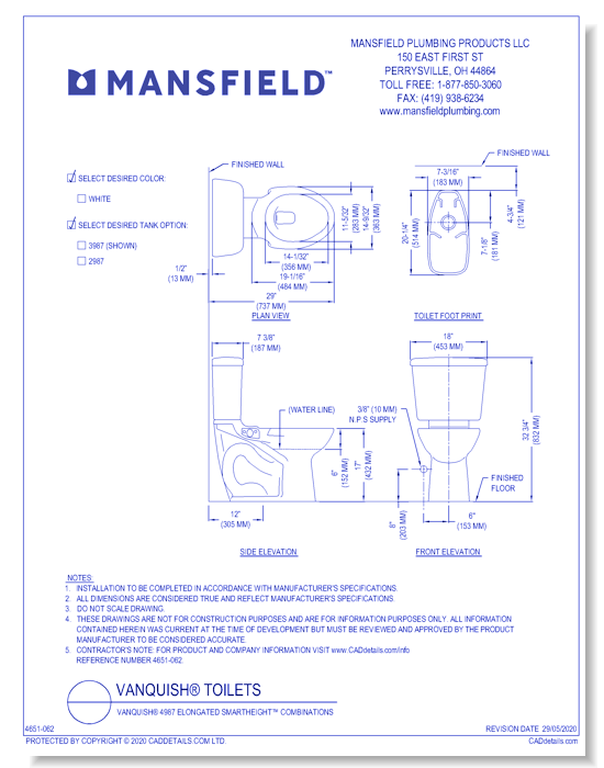 Vanquish® 4987 Elongated SmartHeight™ Combinations
