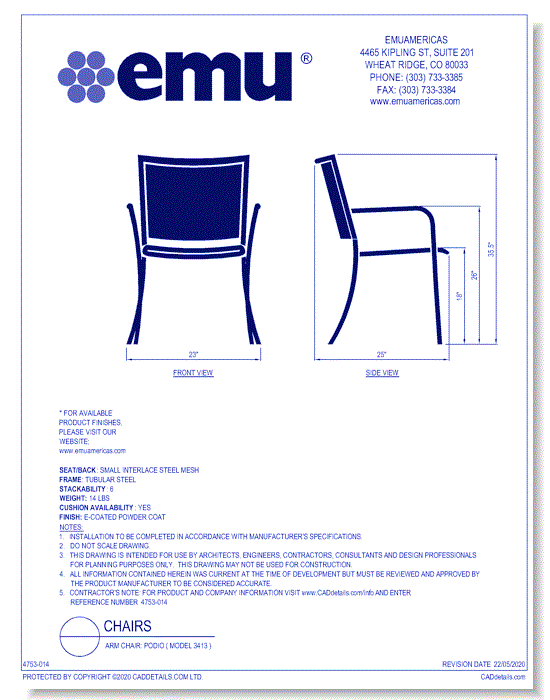 Arm Chair: Podio ( Model 3413 )