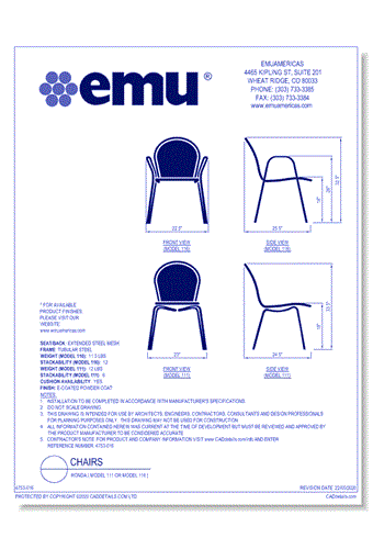 Chair: Ronda ( Model 111 or Model 116 )