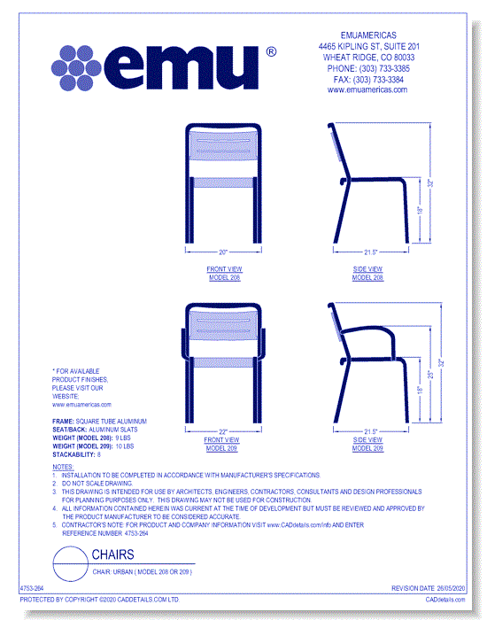 Chair: Urban ( Model 208 or 209 )