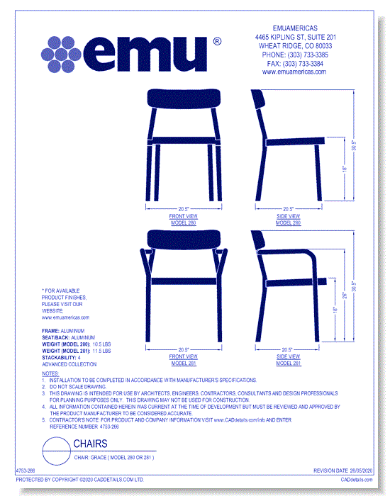 Chair: Grace ( Model 280 or 281 )