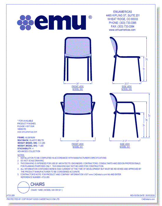 Chair: Yard ( Model 500 or 501 )