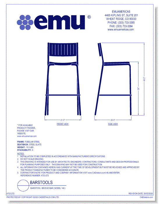 Barstool: Bridge Bar ( Model 148 )