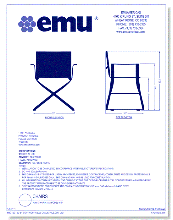 Arm Chair: Ciak (Model 974)