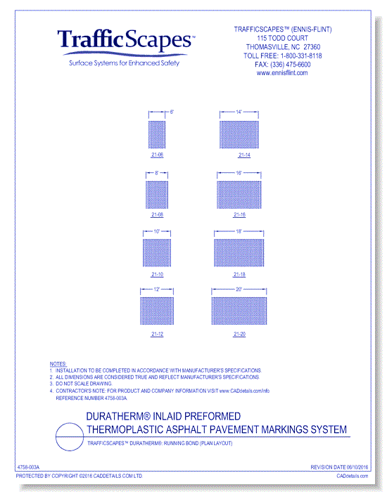 TrafficScapes® Duratherm®: Running Bond (Plan Layout)