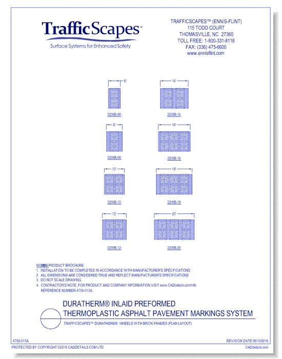 TrafficScapes® Duratherm®:  Wheels with Brick Frames (Plan Layout)