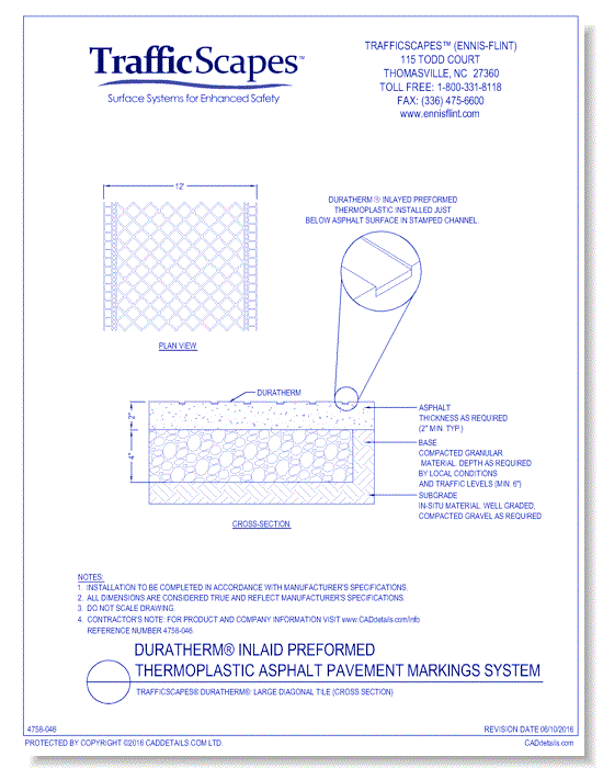 TrafficScapes® Duratherm®: Large Diagonal Tile (Cross Section)