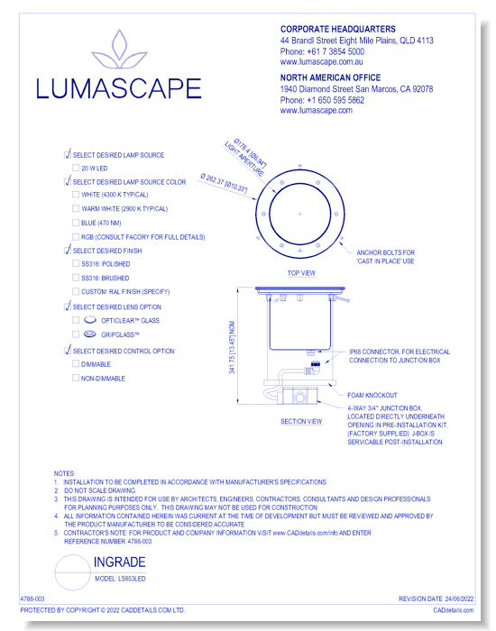 Ingrade Lighting - Model: LS853LED