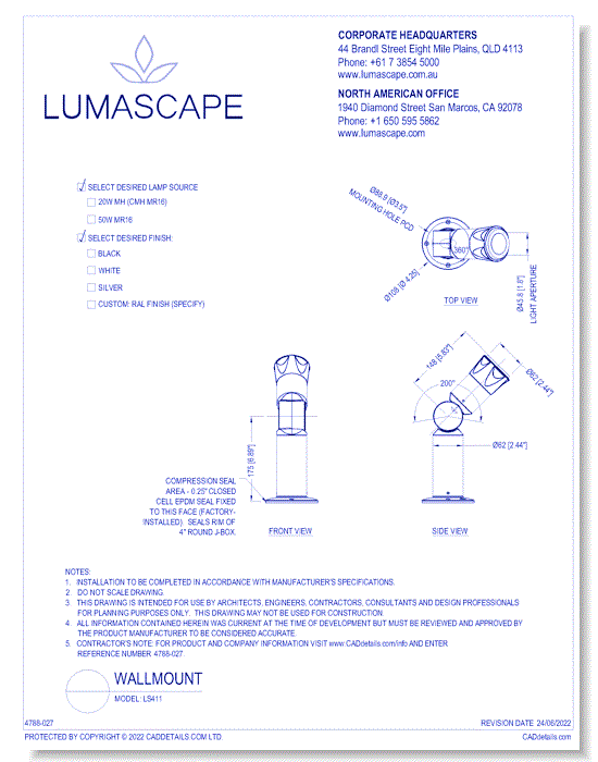 Wallmount Lighting - Model: LS411