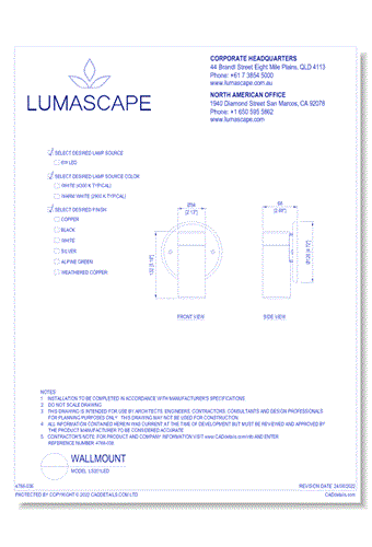 Wallmount Lighting - Model: LS201LED