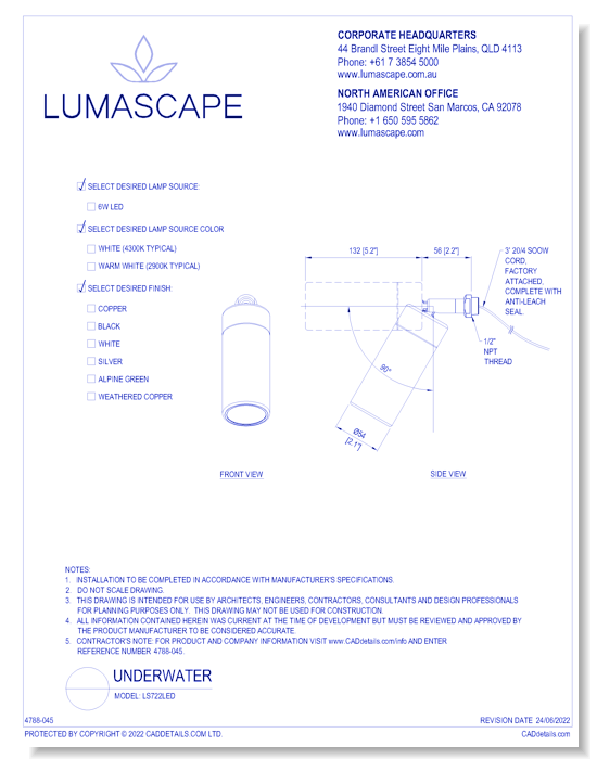 Wallmount Lighting - Model: LS722LED
