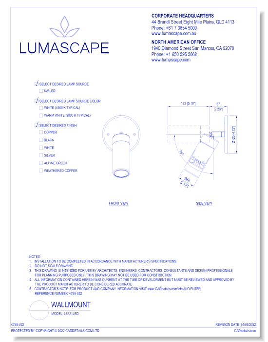 Wallmount Lighting - Model: LS321LED