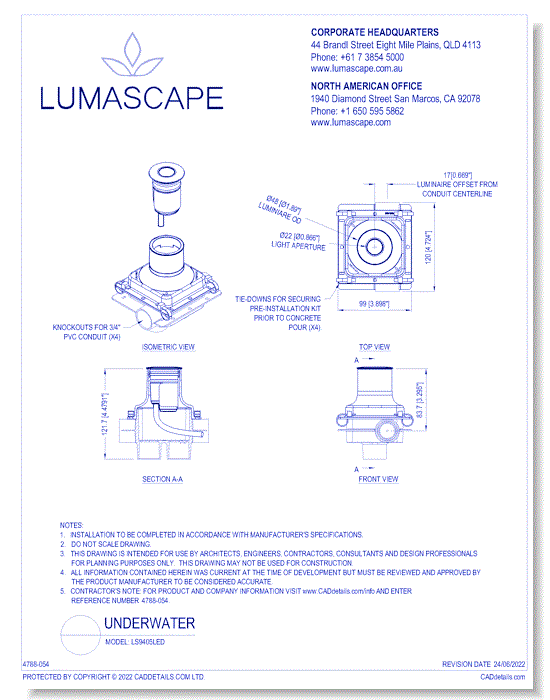Underwater Lighting - Model: LS9405LED
