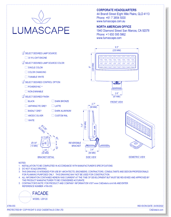 Facade Lighting - Model: LS9120