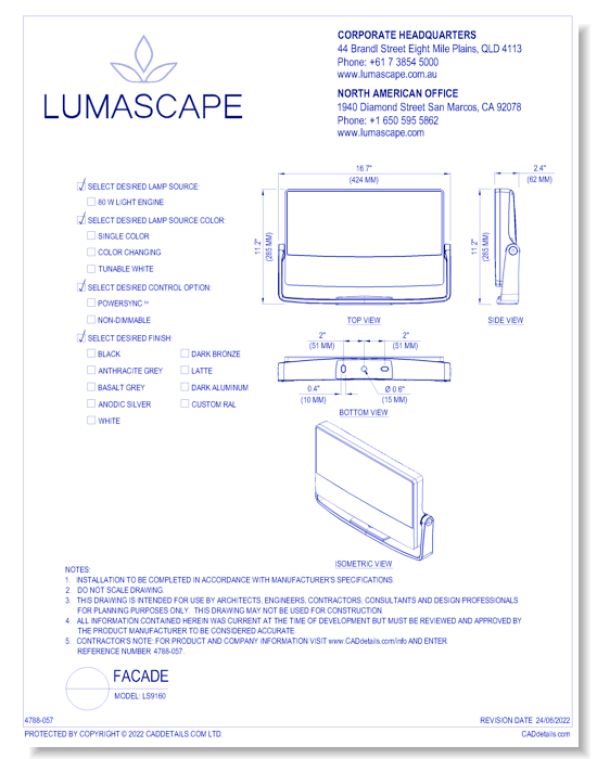 Facade Lighting - Model: LS9160
