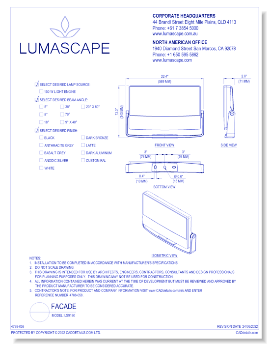 Facade Lighting - Model: LS9180