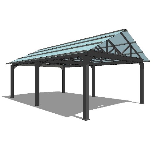 Urban Racks Shelter: Steel Fully Engineered Shelter - 30 Feet ( UBS-OpenShelter-30 )