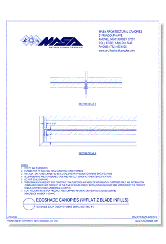 Ecoshade Solar Canopy Systems: Detail Section 3 & 4
