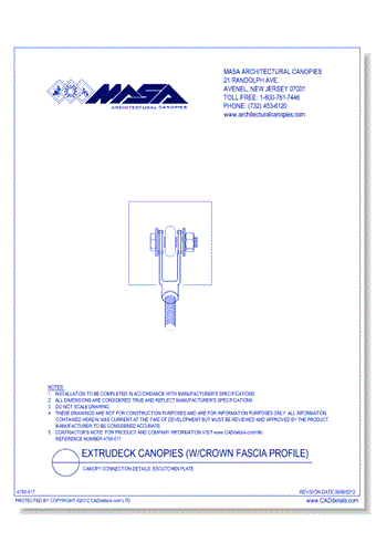 Canopy Connection Details: Escutchen Plate