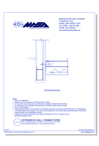 Deck Connection Details: Typical Existing EIFS Wall