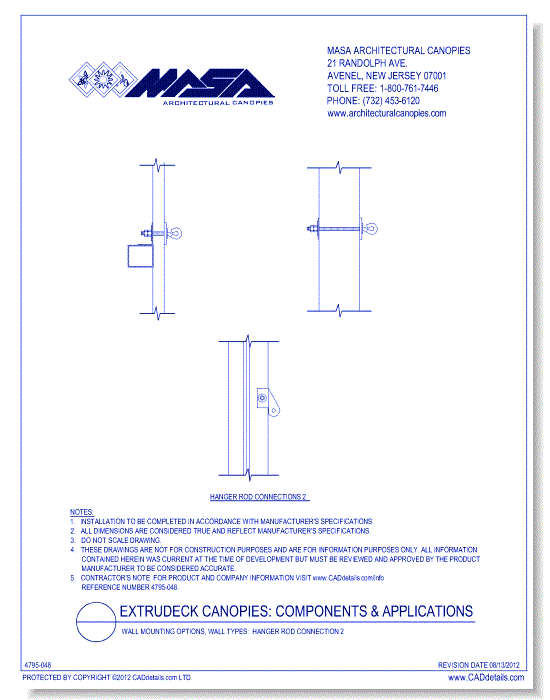 Wall Mounting Options, Wall Types: Hanger Rod Connection 2