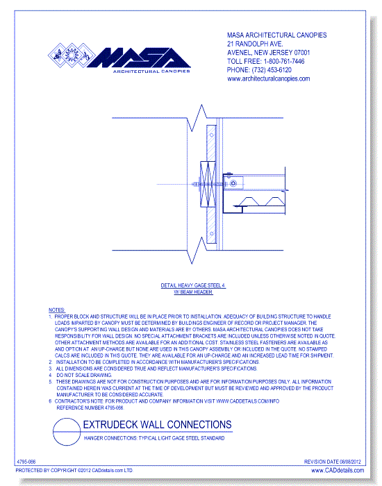 Hanger Connections: Typical Light Gage Steel Standard