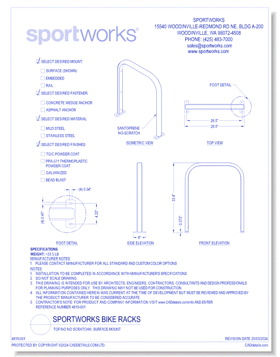 Tofino No Scratch®, Surface Mount