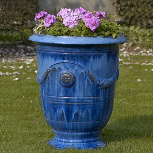 CAD Drawings Campania International Pottery Collection: Anduze Urn Riviera Blue