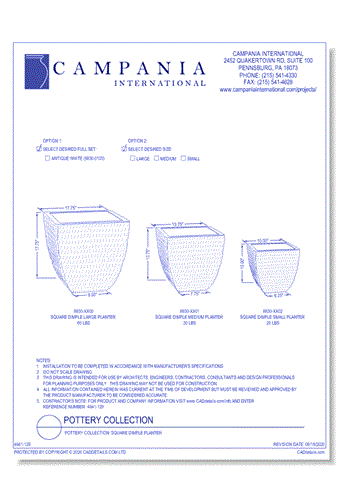 Pottery Collection: Square Dimple Planter