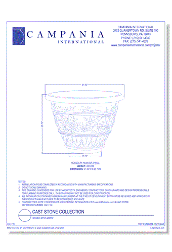 Cast Stone Collection: Rosecliff Planter