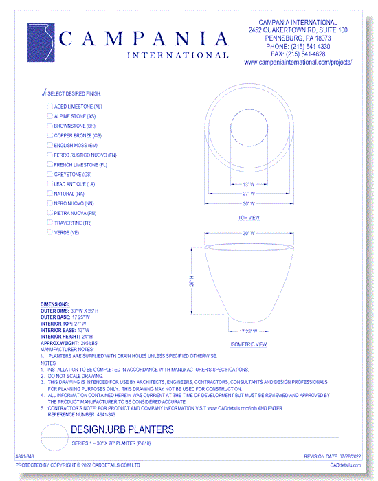 Design.urb Planters: Series 1 – 30" x 26" Planter (P-810)