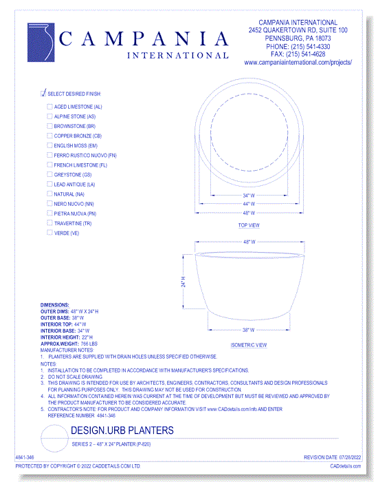 Design.urb Planters: Series 2 – 48" x 24" Planter (P-820)