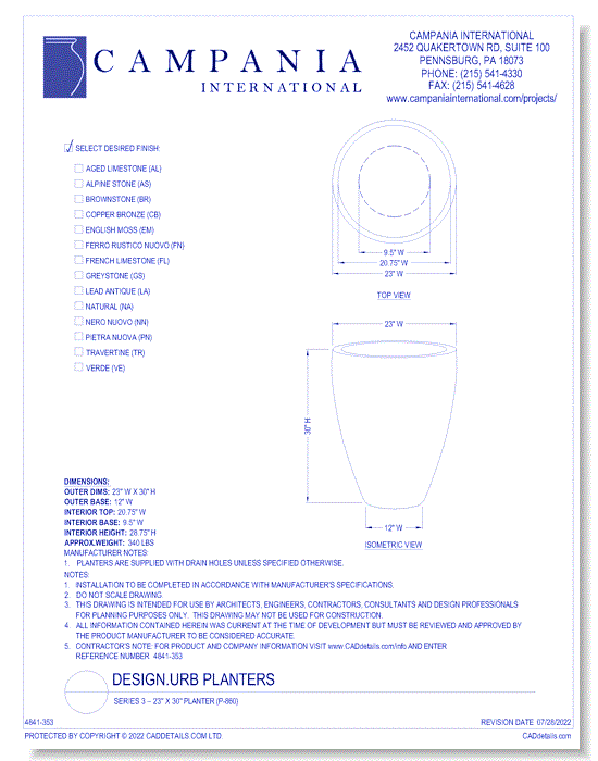 Design.urb Planters: Series 3 – 23" x 30" Planter (P-860)