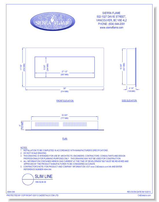 Slim Wall Mount: WM-SLIM-36