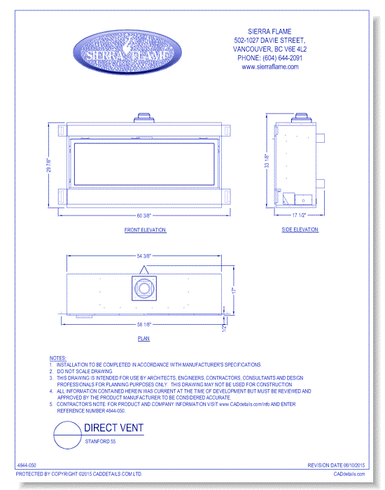 Direct Vent: Stanford 55