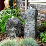 View Double Cascade Fountain with Accent Rock