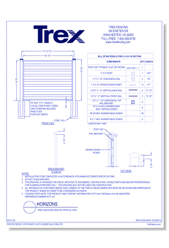 Trex Horizons Fencing Profile View