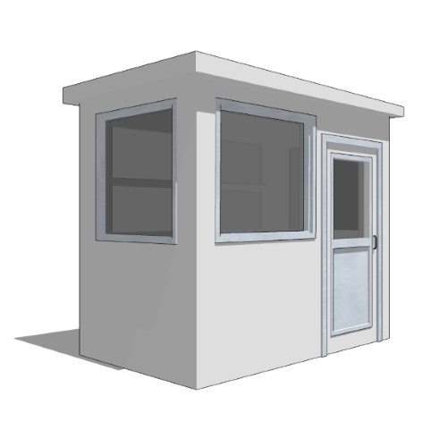 Model IND-001: Fuel Dock House - Plan View, Section, Elevations, Legend