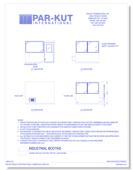 Model PSO-002: Factory Office - Elevations