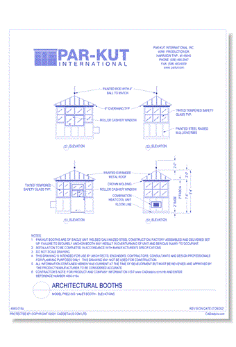 Model PREZ-003: Valet Booth - Elevations