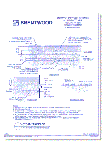 StormTank Pack: Infiltration Basin Cross-Section Detail