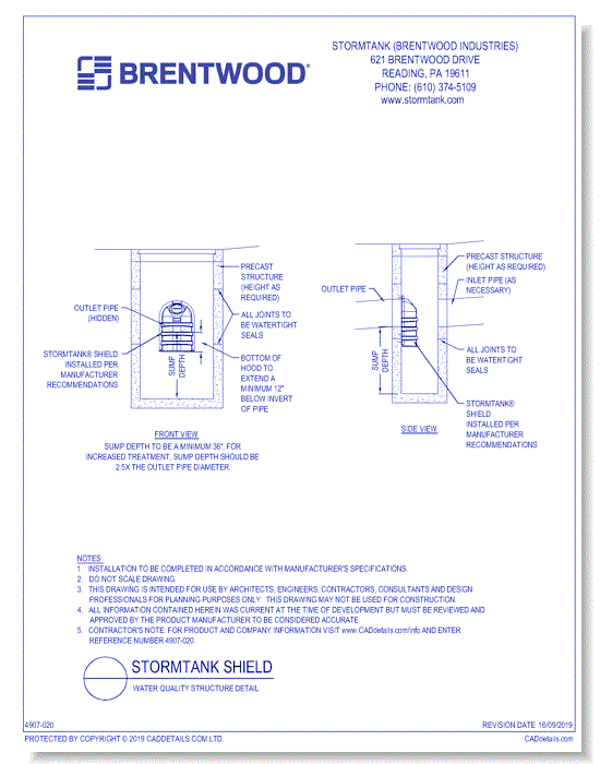 StormTank Shield: Water Quality Structure Detail