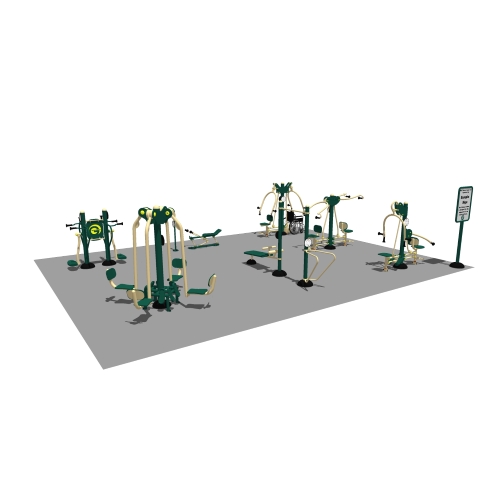 CAD Drawings BIM Models Greenfields Outdoor Fitness Small Sample Package 1