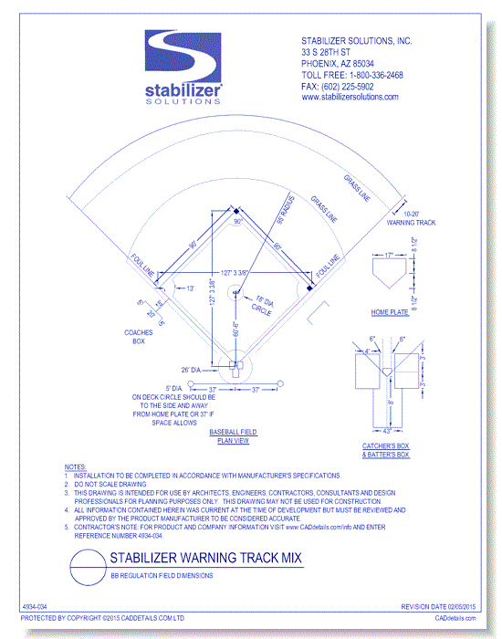 Stabilizer Warning Track Mix: BB Regulation Field Dimensions