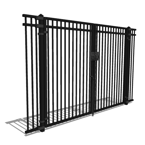 Gyms For Dogs - Doggie DVR Series Fence - Decorative Vertical Rail / Architectural Style Dog Park Fence - Service Gate with Self-Close Hinge and Latch