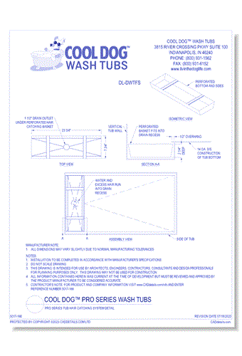 Cool Dog™ Wash Tubs - Pro Series Tub Hair Catching System Detail