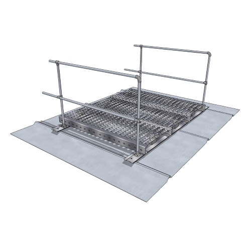 36" Wide Metalwalk®, 2 Sided Handrail, S-5™ Clamp, Parallel