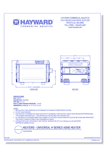 Universal H-Series ASME Heater: H500FDPASME